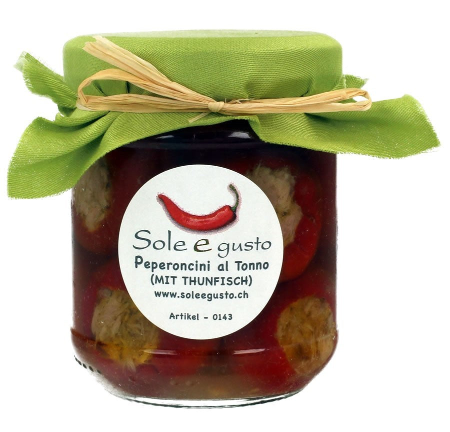 Soleegusto-Peperoncini al tonno - Peperoncini mit Thunfisch im Olivenöl - 200g