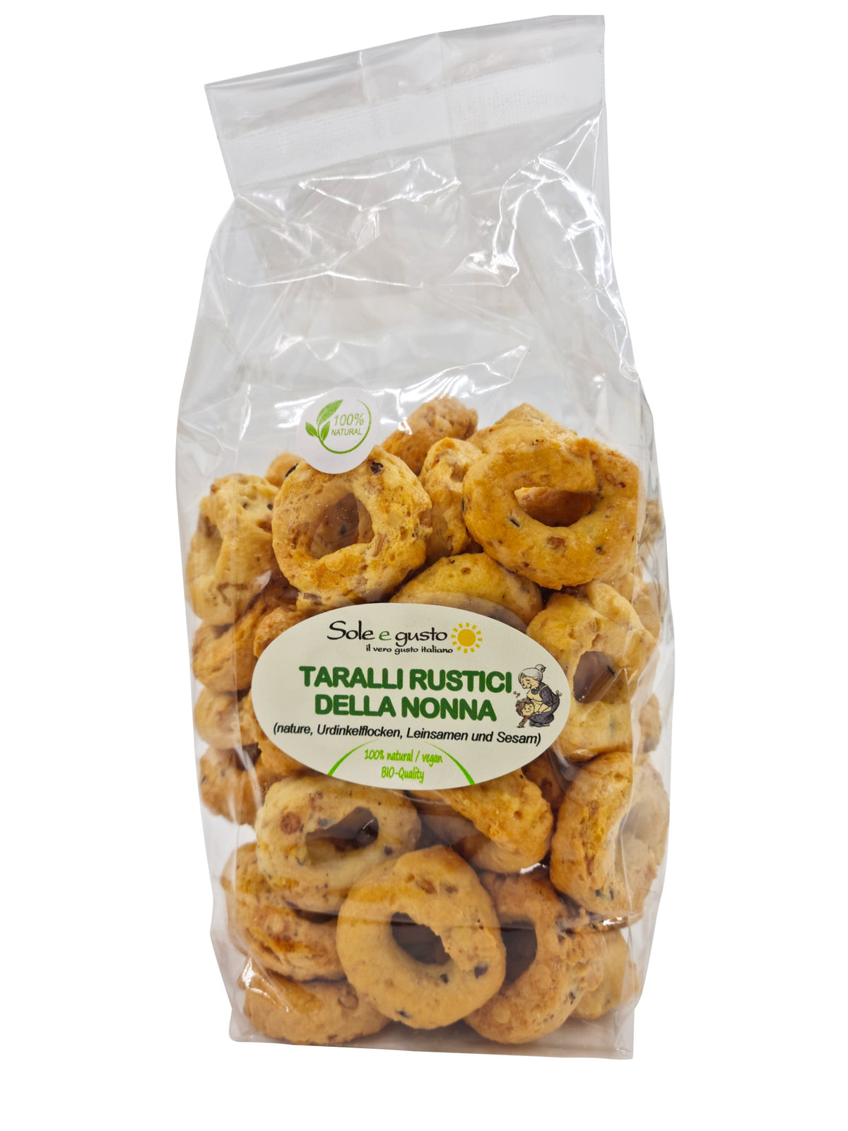 Soleegusto-12 x 350g Taralli Rustici della Nonna al rosmarino, mit Urweizen, Madre lievito, ohne Hefe--scaled