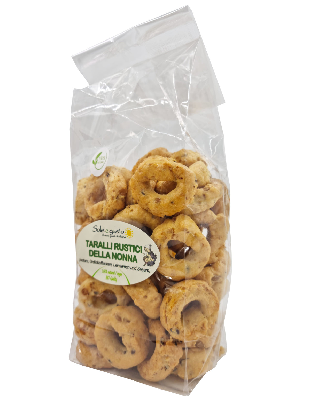 Soleegusto-12 x 350g Taralli Rustici della Nonna al rosmarino, mit Urweizen, Madre lievito, ohne Hefe--scaled
