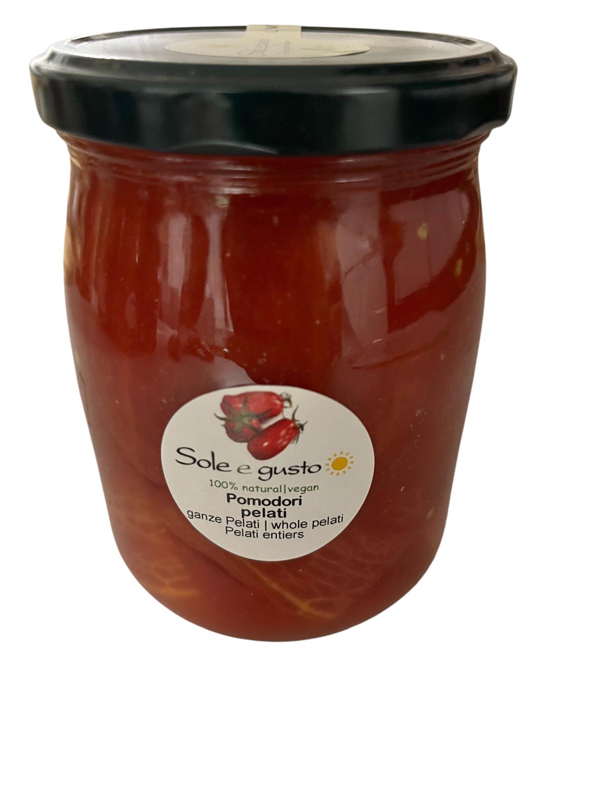 Soleegusto-Pomodori Pelati - ganze Pelati-Tomaten ohne Zuckerzusatz - 500g--bild pomodori pelati g