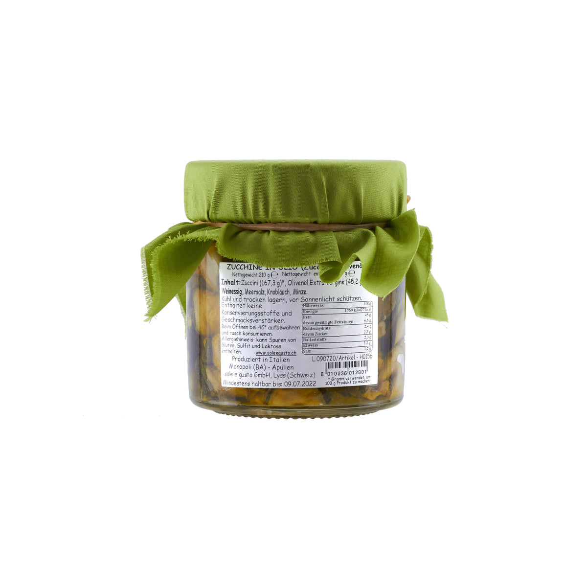 Soleegusto-12 x 210g Zucchine sott'olio - Zucchetti im Olivenöl Extra Vergine - 210g--capture scaled