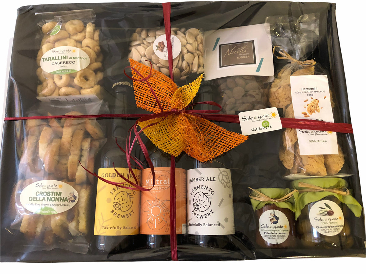 Soleegusto-Geschenk in Recycling-Box tre - mit Bier--geschenkbox recyclingmitbier