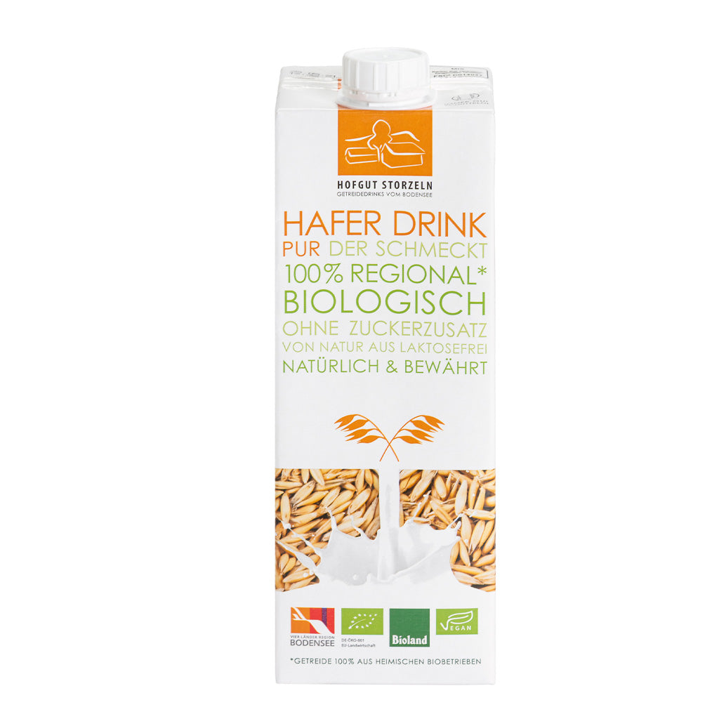 Soleegusto-10 x 1 Liter bio Haferdrink Pur - vegan - laktosefrei - ohne Zuckerzusatz--haferdrink bio hofgut iii