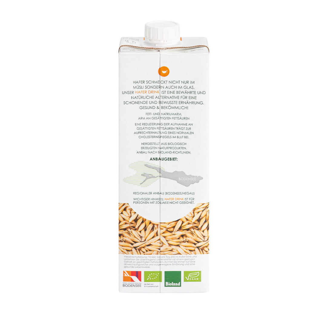 Soleegusto-10 x 1 Liter bio Haferdrink Pur - vegan - laktosefrei - ohne Zuckerzusatz--haferdrink bio hofgut v