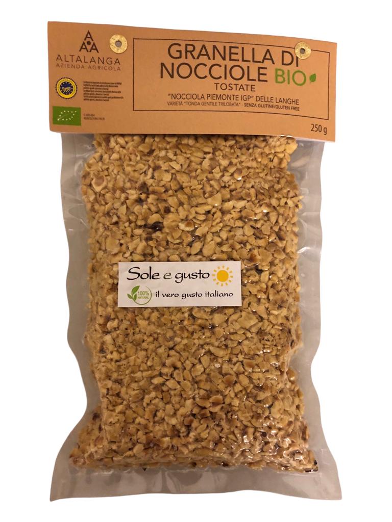 Soleegusto-6 x 250g bio Haselnüsse del Piemonte tostate granella - grob gemahlen 4-5mm vakuumiert für Müesli--haselnuesse gemahlen grob mm