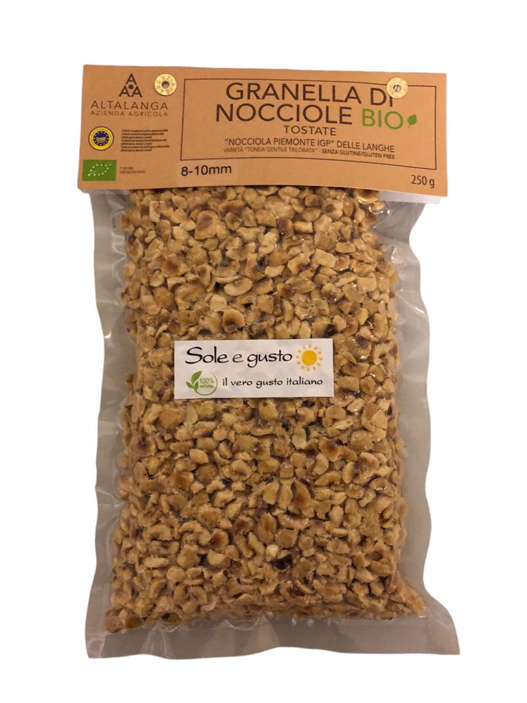Soleegusto-6 x 250g bio Haselnüsse del Piemonte tostate granella - grob gemahlen 4-5mm vakuumiert für Müesli--haselnuesse gemahlen grob mm