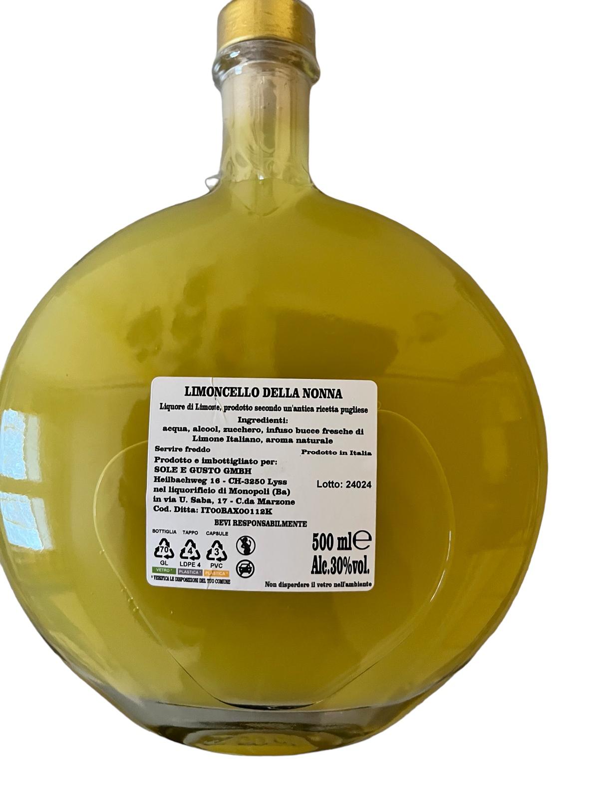 Soleegusto-Limoncello della nonna di Monopoli - 500ml--limonello della nonna rund retro