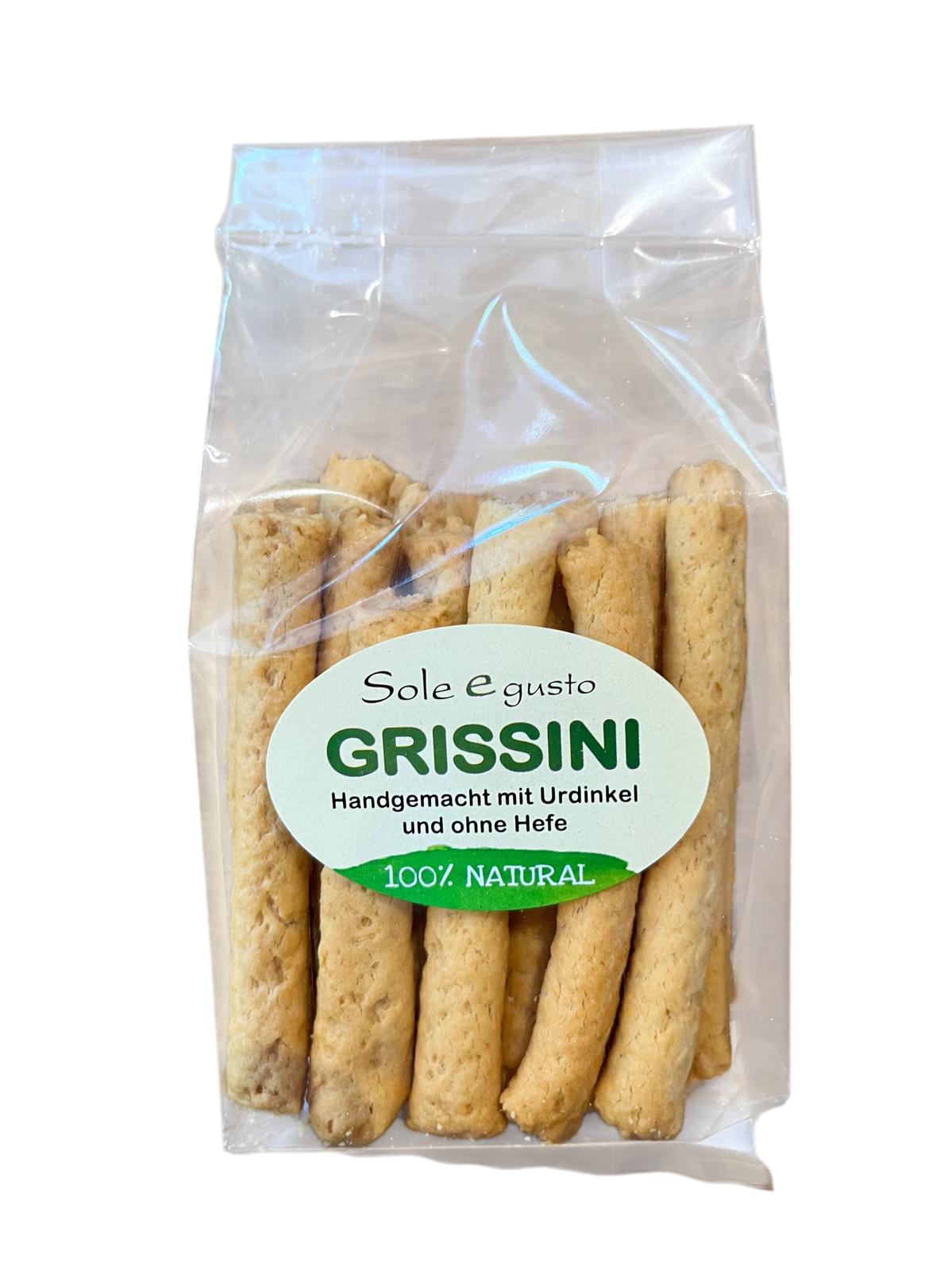 Soleegusto-Mini-Grissini nature - handgemacht, aus Urdinkel und ohne Hefe 150g--mini grissini al farro urdinkel g
