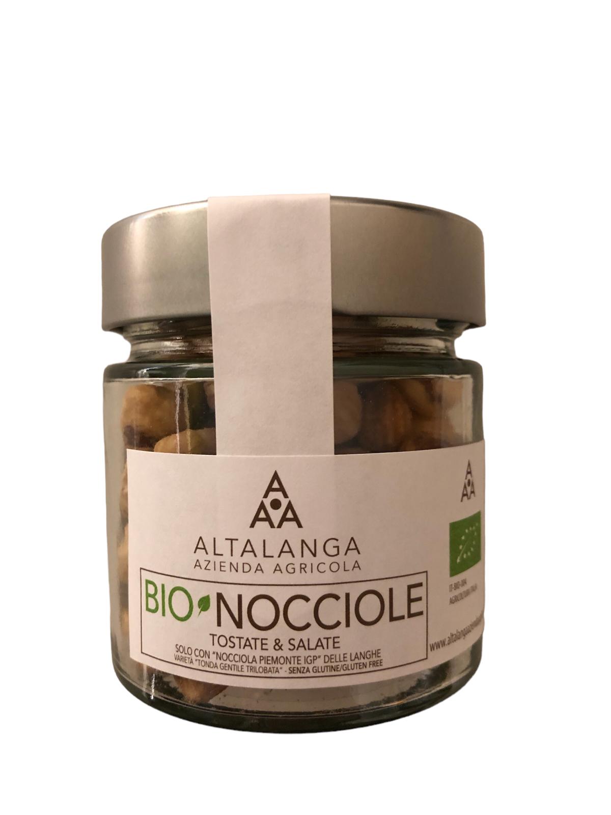 Soleegusto-Haselnüsse del Piemonte mit Meersalz, geröstet u. geschält bio 100g--noccole tostate e salate front