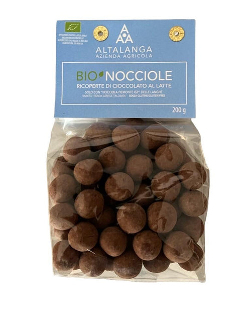 200g geröstete bio Haselnüsse del Piemonte mit Milchschokoade - La Tonda I.G.P. (Kopie)