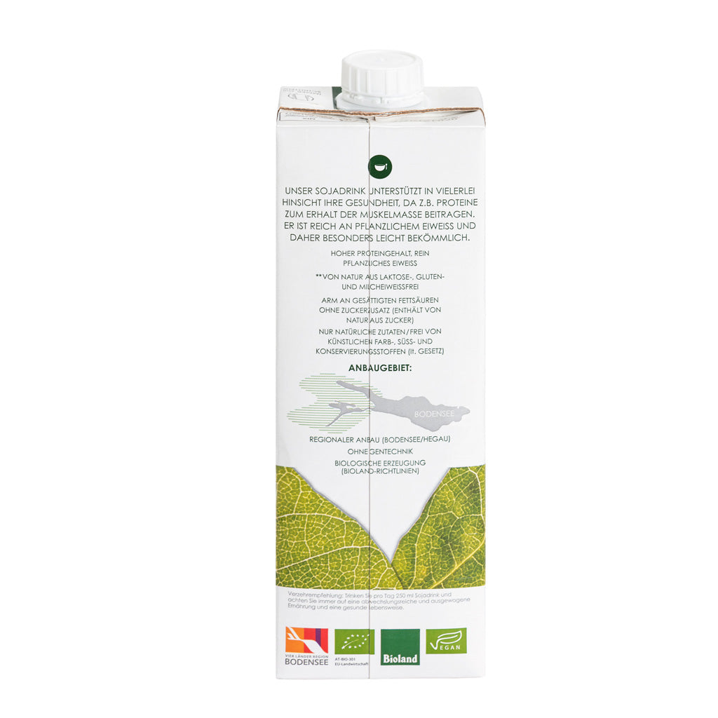 Soleegusto-10 x 1 Liter Sojadrink Pur - vegan - laktosefrei - ohne Zuckerzusatz--sojadrink bio hofgut iv