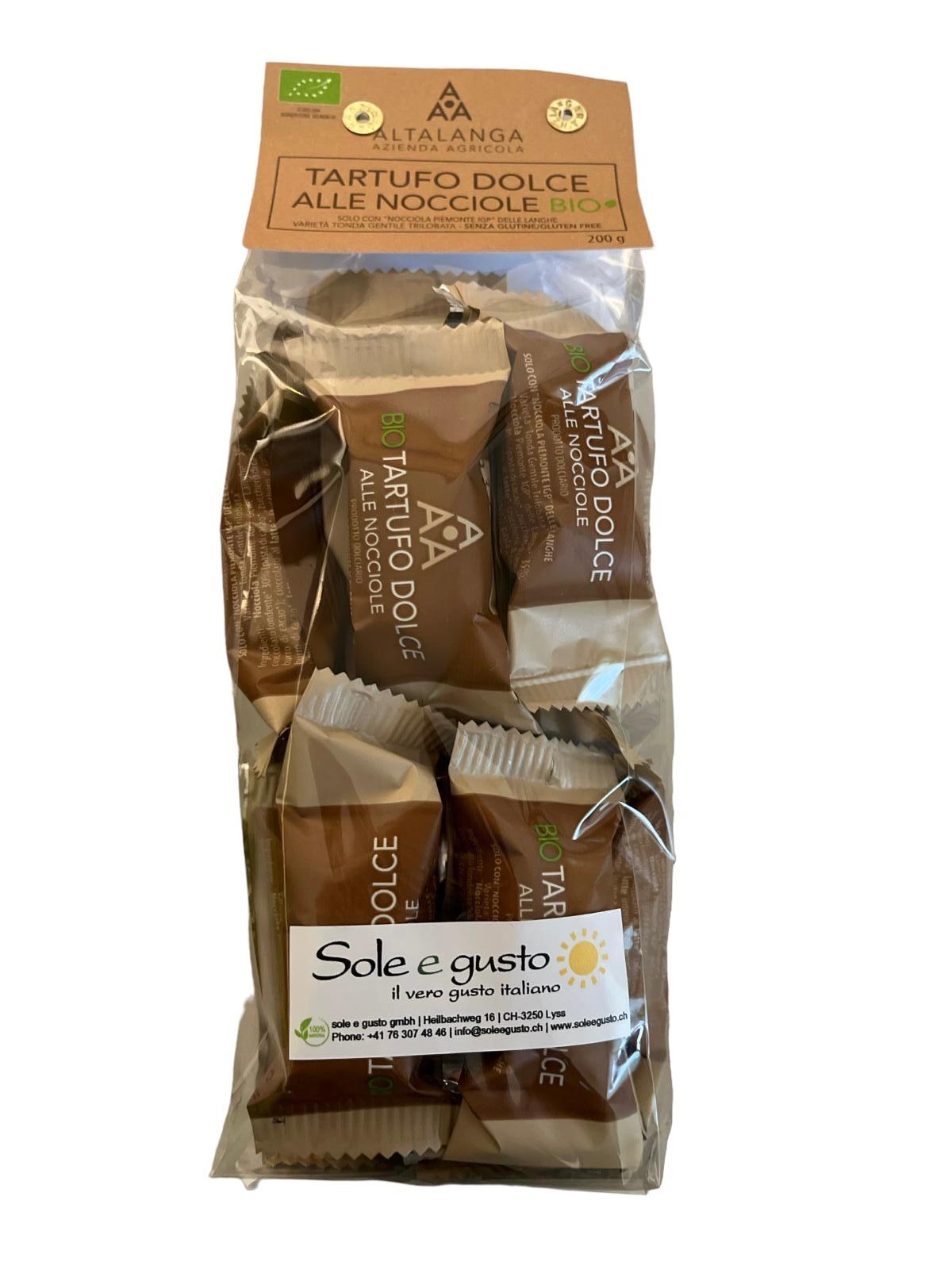 Soleegusto-Bio Tartufi Dolci alle Nocciole - aus Kakao und Haselnüsse del Piemonte 200g--tartufo dolce bio