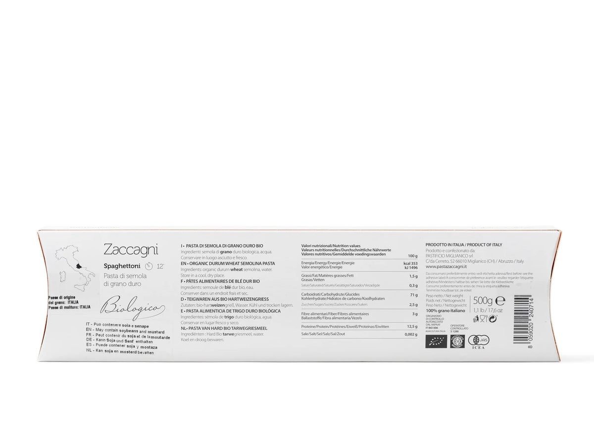 Spaghettoni integrali bio 500g - Pasta Zaccagni