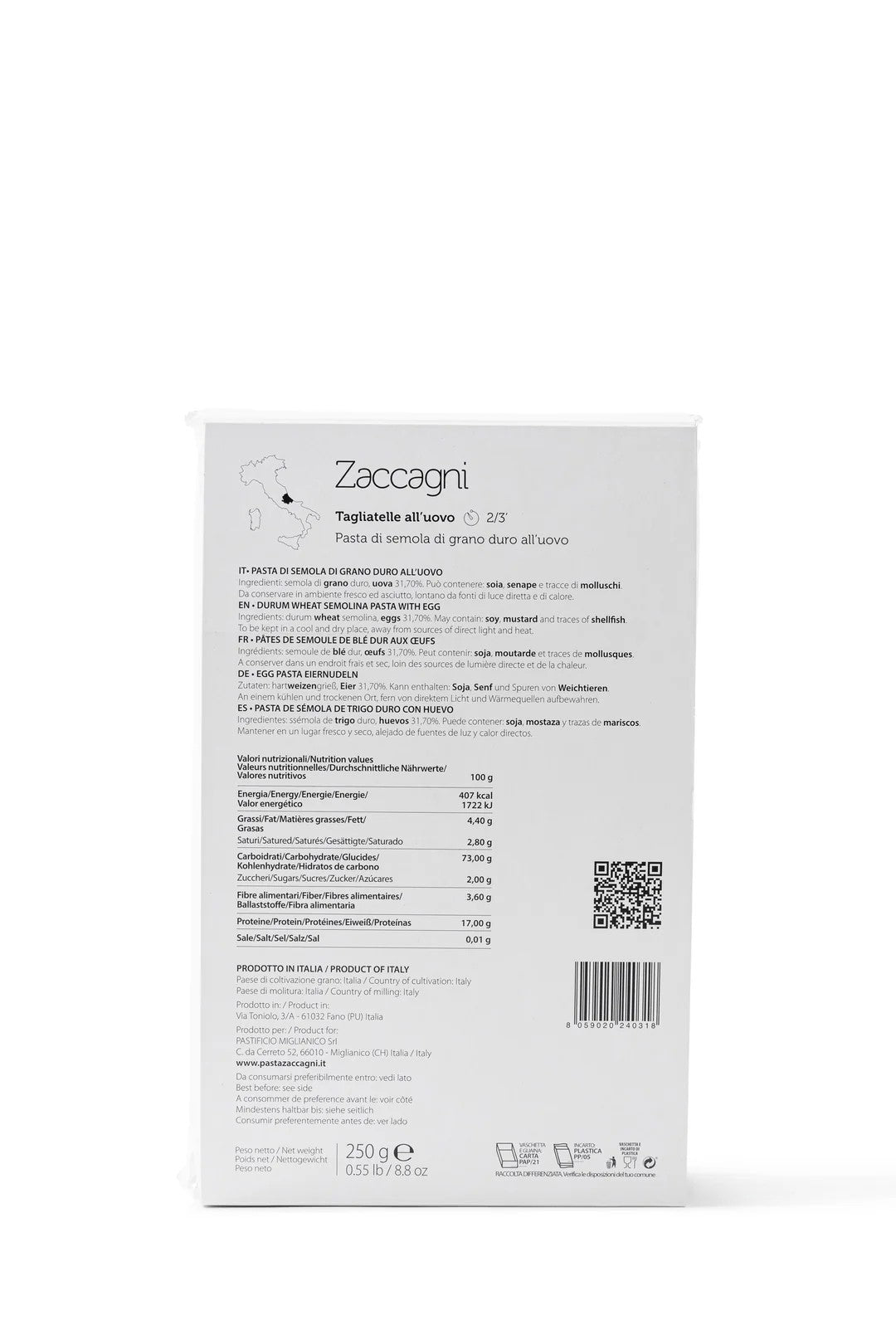 Tagliatelle all'uovo 250g - Pasta Zaccagni