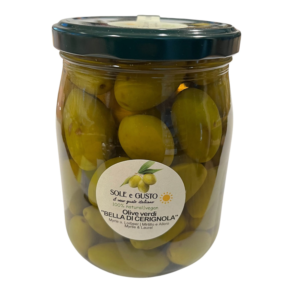 Olive verdi grandi - large green olives in salted water and ground - 350g