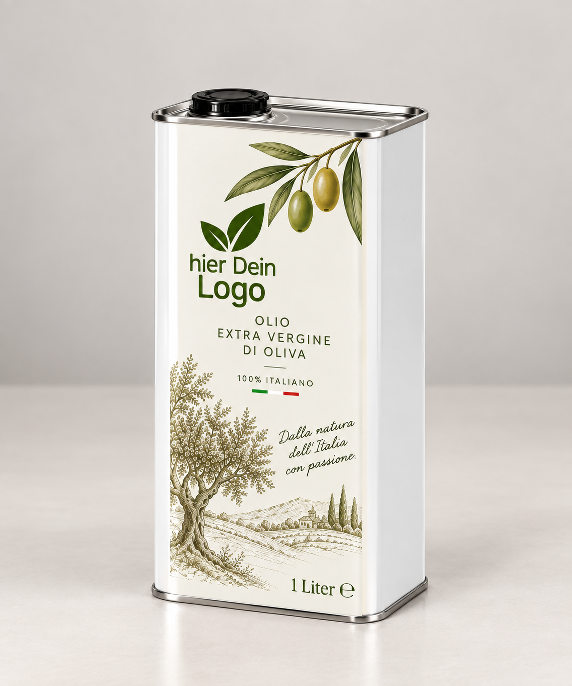 1 Liter Olivenöl Extra Vergine kaltgepresst in Aludose personalisiert (Apulien)