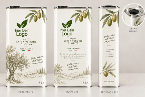 1 Liter Olivenöl Extra Vergine kaltgepresst in Aludose personalisiert (Apulien)