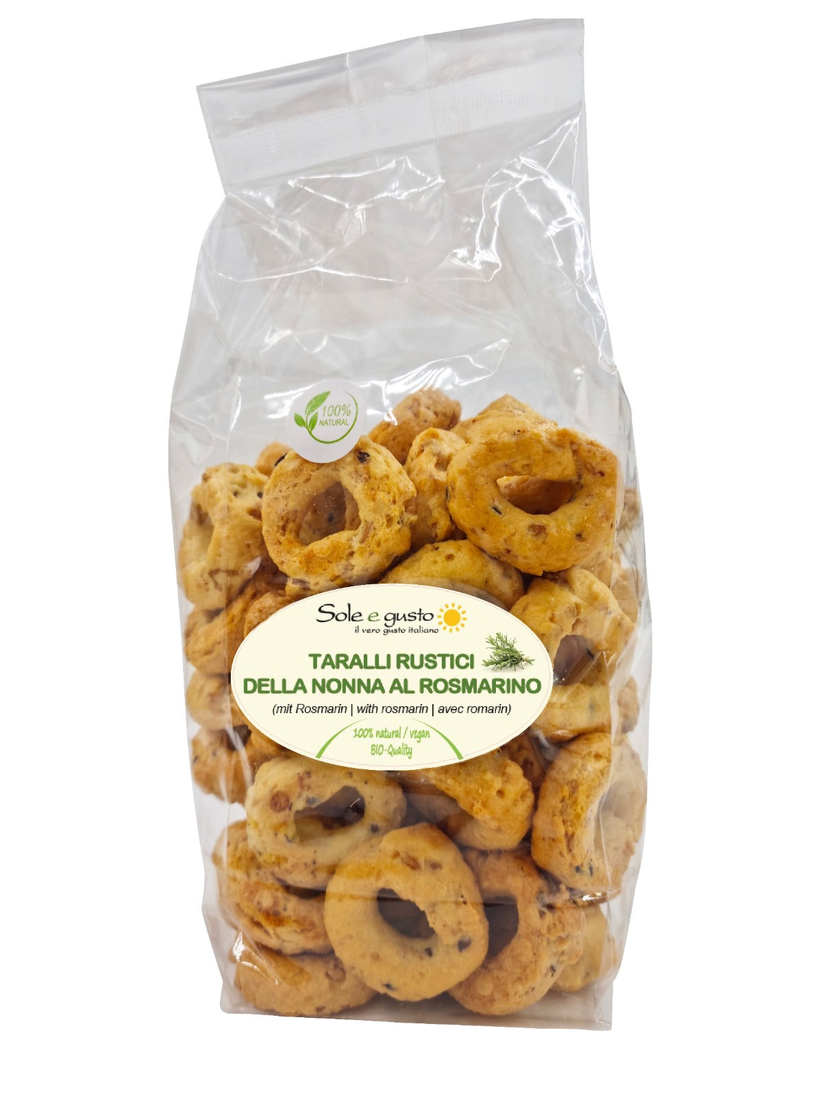 Soleegusto-Taralli Rustici della Nonna  al rosmarino 350g, mit Urweizen, Madre lievito, ohne Hefe--bild taralli rustici al rosmarion jpeg