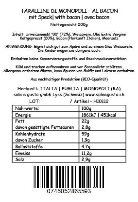 Soleegusto-Taralli Rustici della Nonna al bacon 350g, mit Urweizen, Madre lievito, ohne Hefe--bozza tarallini di monopoli al bacon retro