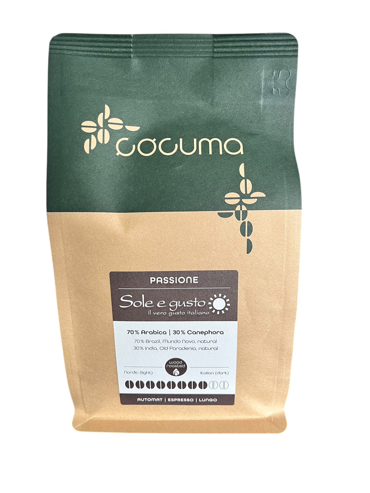 Soleegusto-Passione sole e gusto 70% Arabica - 30% Canephara 500g--caffe passione soleegusto cocuma