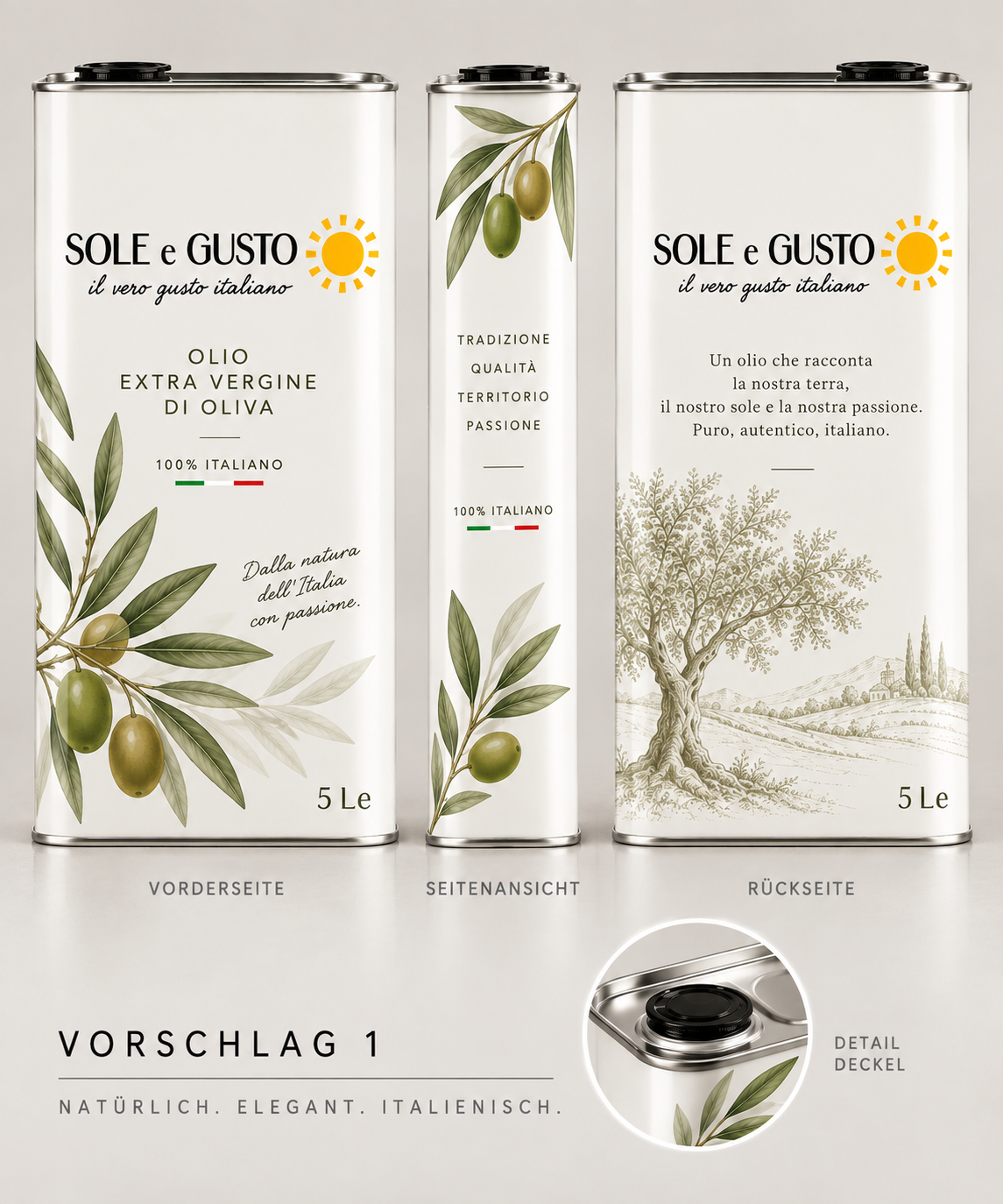 1 liter extra virgin olive oil - cold-pressed - in aluminum can