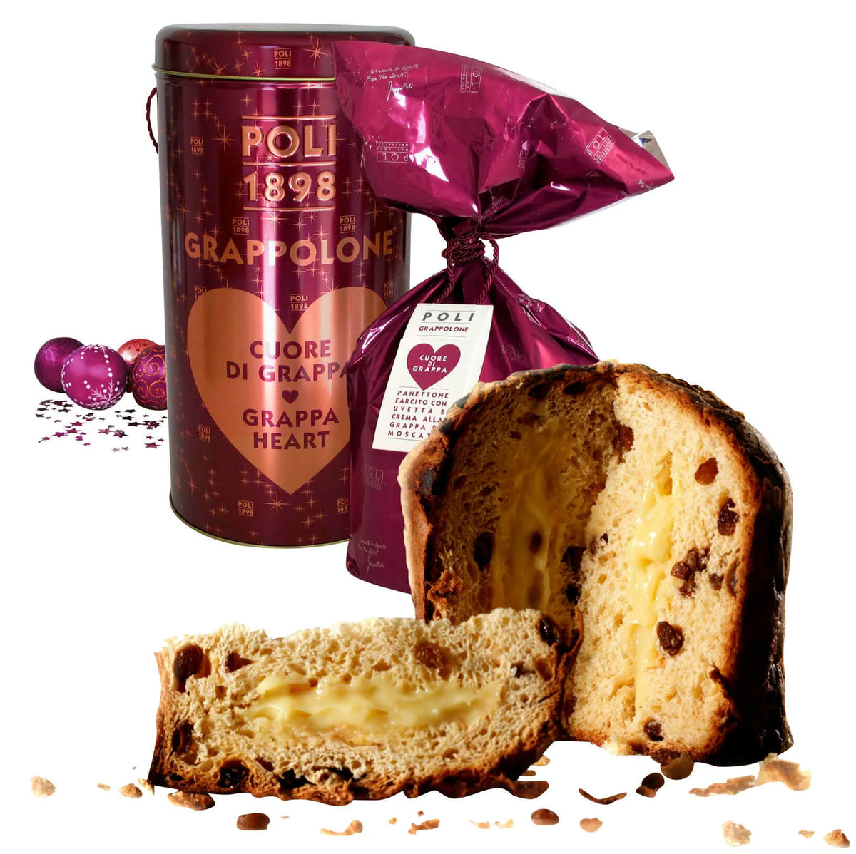 Panettone Poli Grappolone 950g mit Rosinen und Moscato-Grappa-Creme