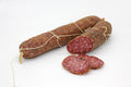 Soleegusto-1 x 500g Salame Pugliese senza lardello - Salami aus Apulien - mild, freinkörnig - Stück ca. 400-600g--salame senzalardello mezzaluna