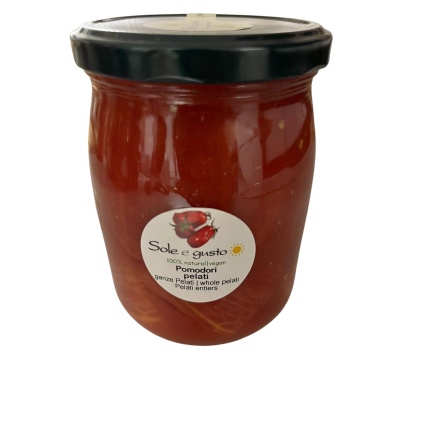Soleegusto-Pomodori Pelati - ganze Pelati-Tomaten ohne Zuckerzusatz - 500g--bild pomodori pelati g