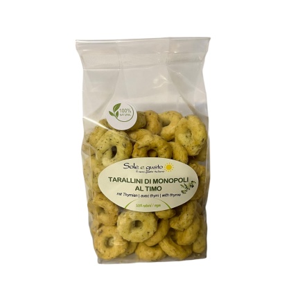 Soleegusto-20 x 200g Tarallini di Monopoli al Timo - mit Thymian 200g--bild tarallini al timo g