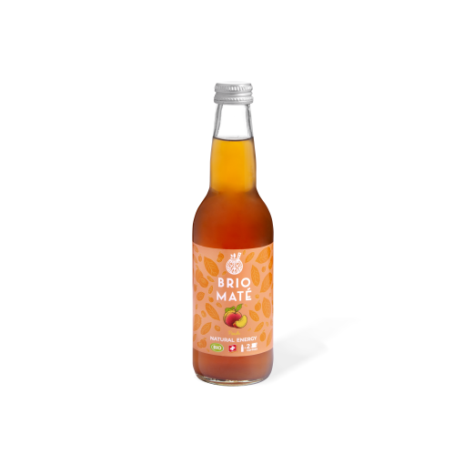 Soleegusto-12 x 33cl Brio Mate Strawberry & Lime bio 33cl in Glaschflasche--peach scaled