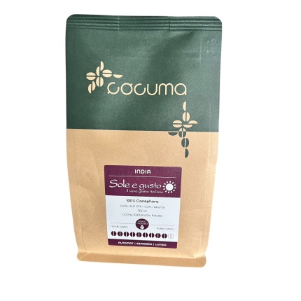 Soleegusto-India sole e gusto 100% Canephara 500g--caffe india soleegusto cocuma
