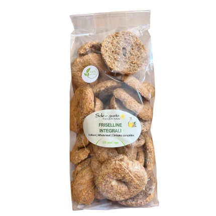 Soleegusto-Frisella piccola della Nonna integrale - vollkorn - Handgemacht und mit Lievito Madre - Mutterhefe 200g--soleegusto frisella integrale piccola