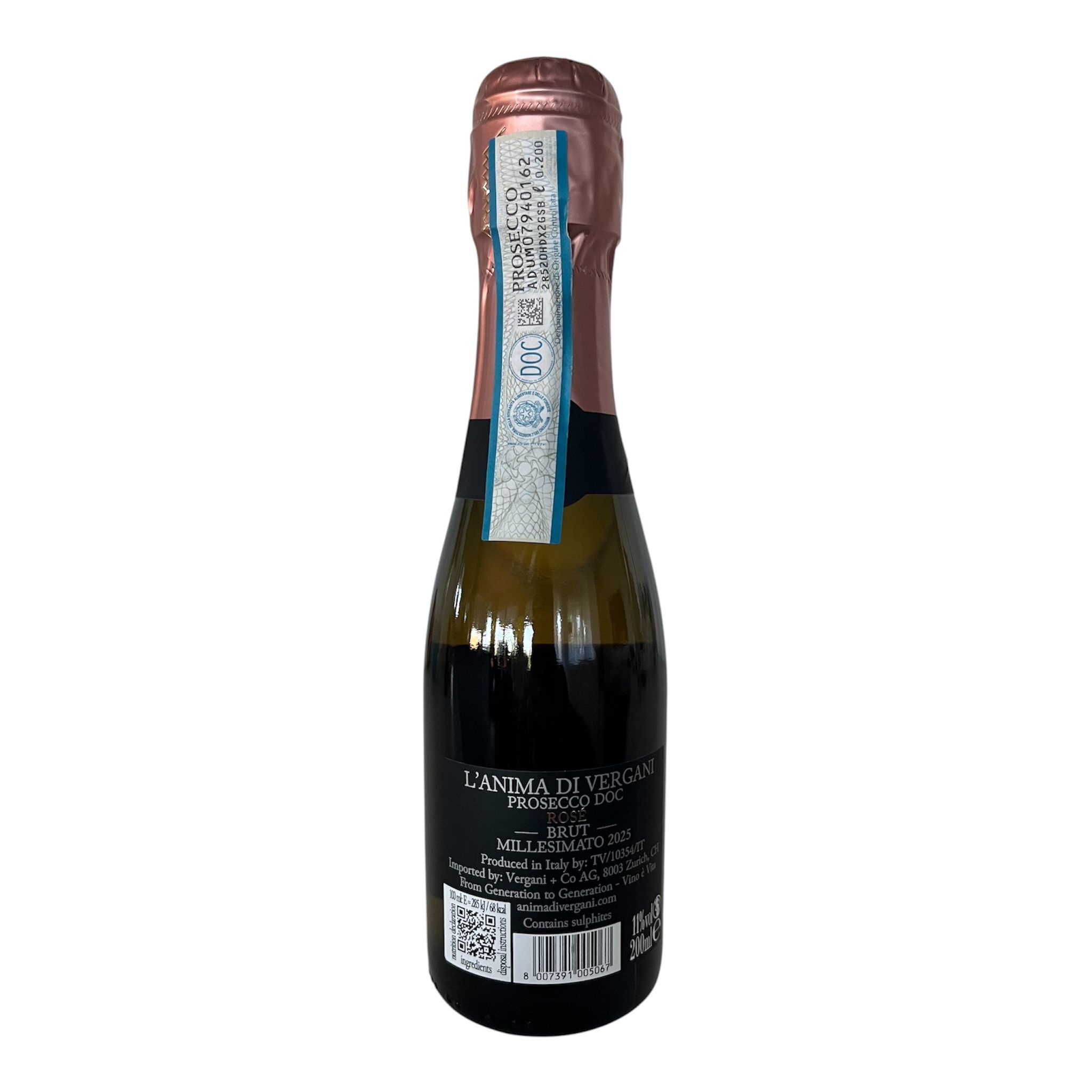 Soleegusto-24 x 20cl Prosecco Rosé Anima Brut ‒ Glera, Pinot Noir--bild anima prosecco rosé brut cl retro